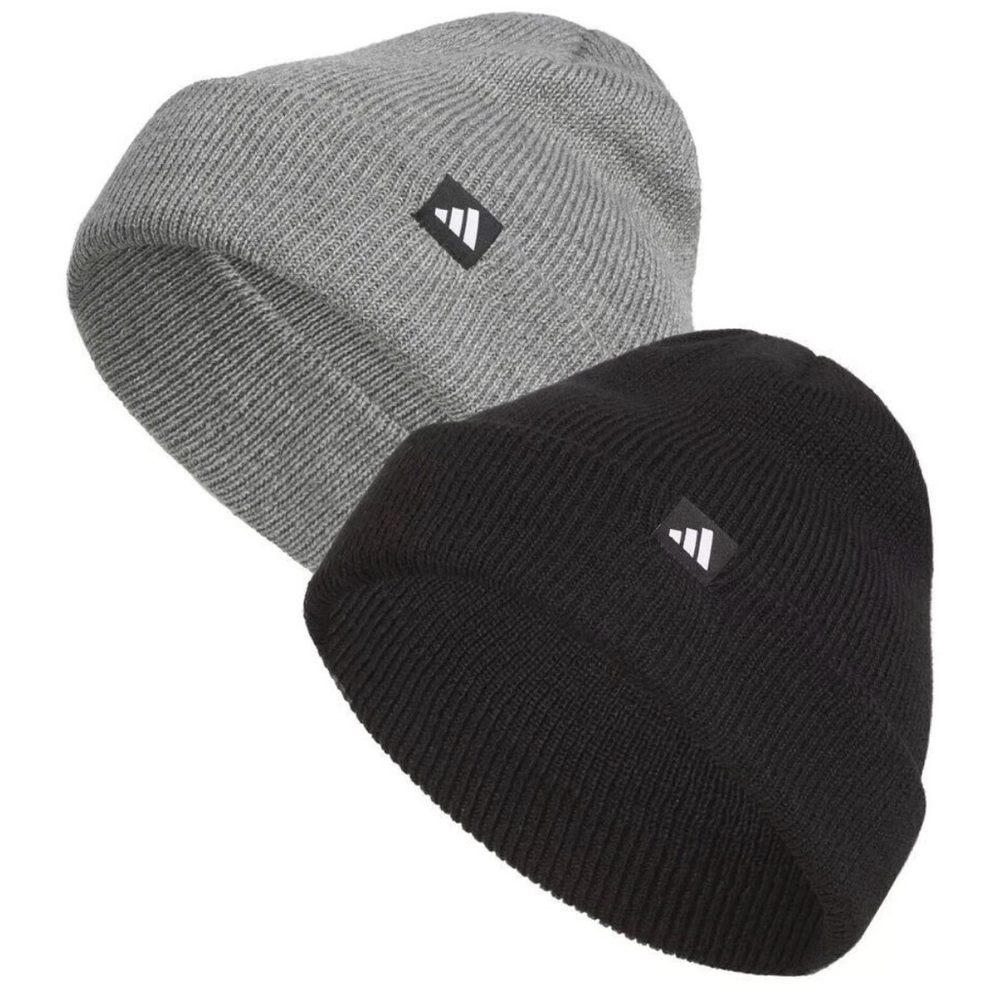 Adidas Black and Gray Performance Beanie Set